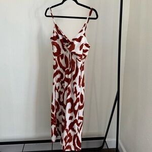 H&M patterned dress orange and white, NWT